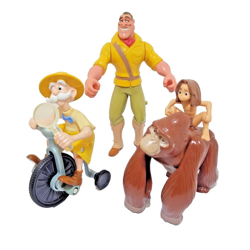 LOT 3 1999 DISNEY TARZAN, KALA,CLAYTON, PORTER MCDONALDS HAPPY MEAL TOY